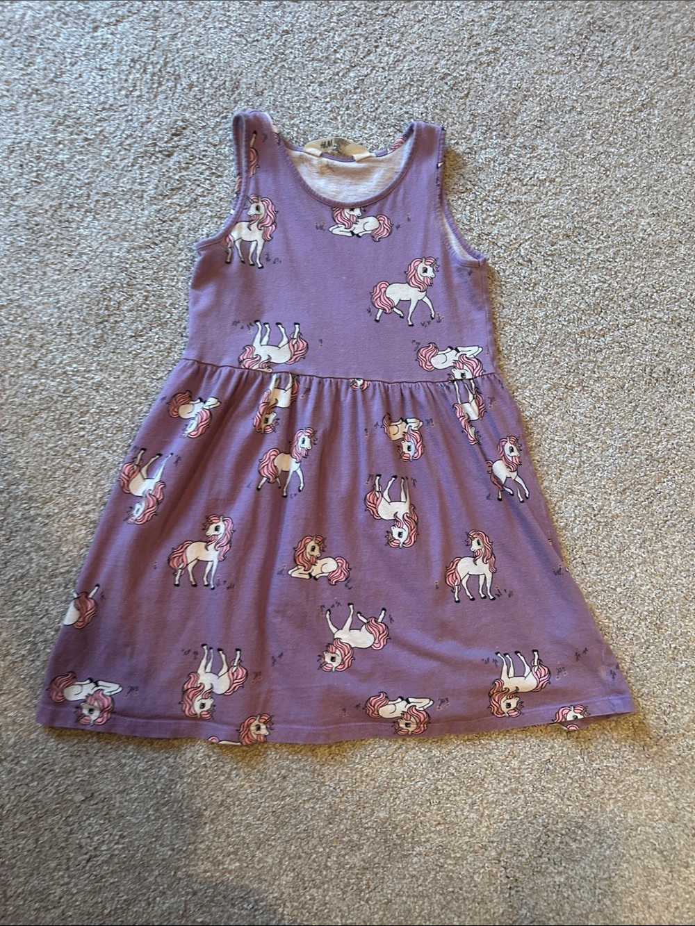 H&M Purple Unicorn Print Sleeveless Dress